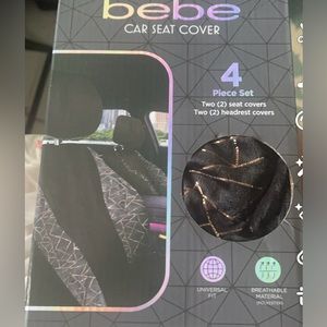 New Bebe car seat covers 4 piece set gold stripes print